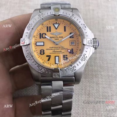 Replica Breitling Avenger II Seawolf Orange Dial Silver Steel Watch